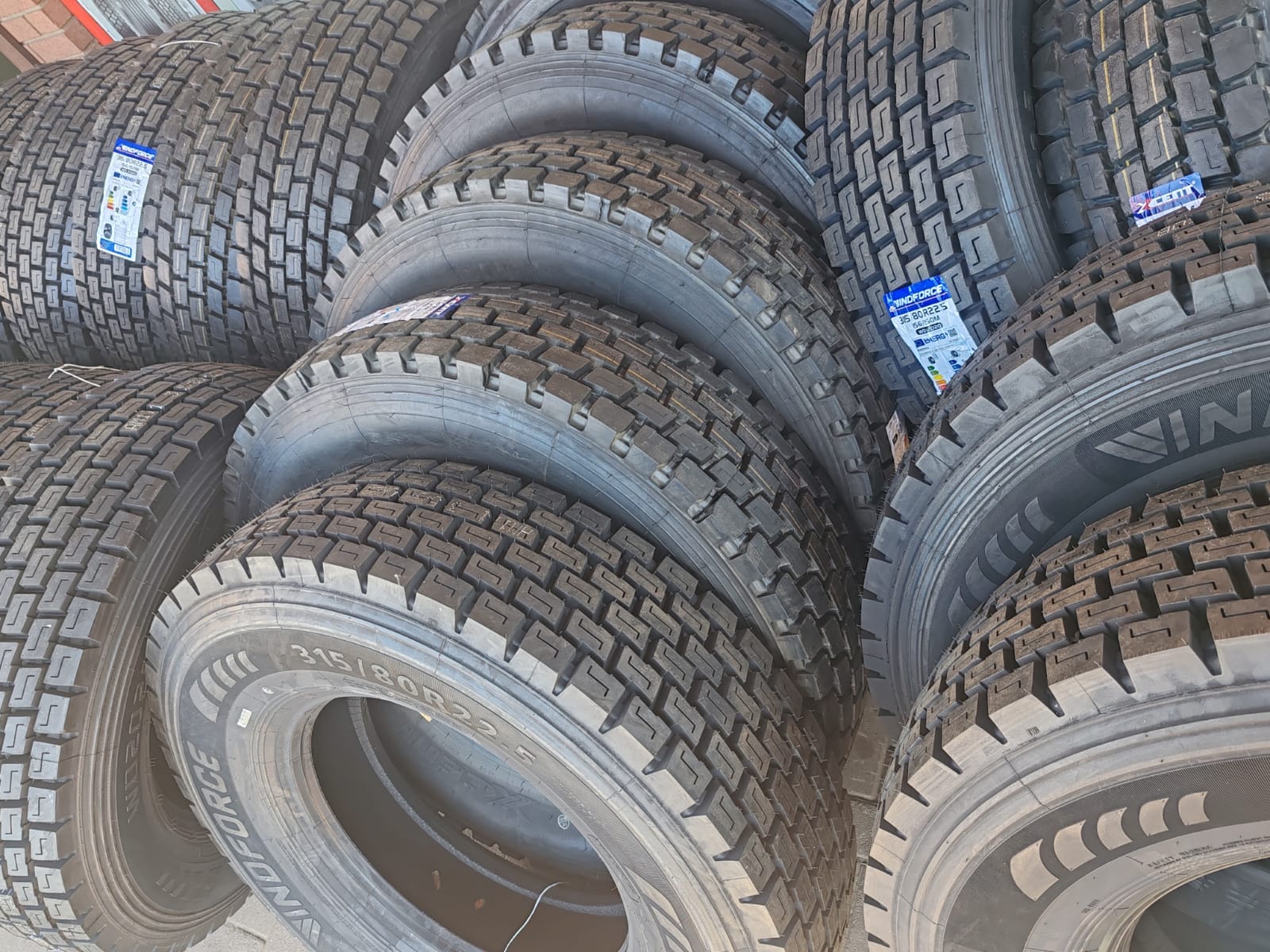Close up of truck tyre tread pattern